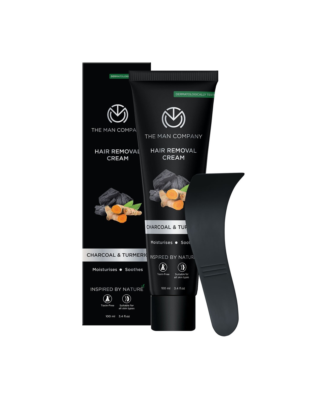 

THE MAN COMPANY Hair Removal Cream with Charcoal & Turmeric - 100 g, Black