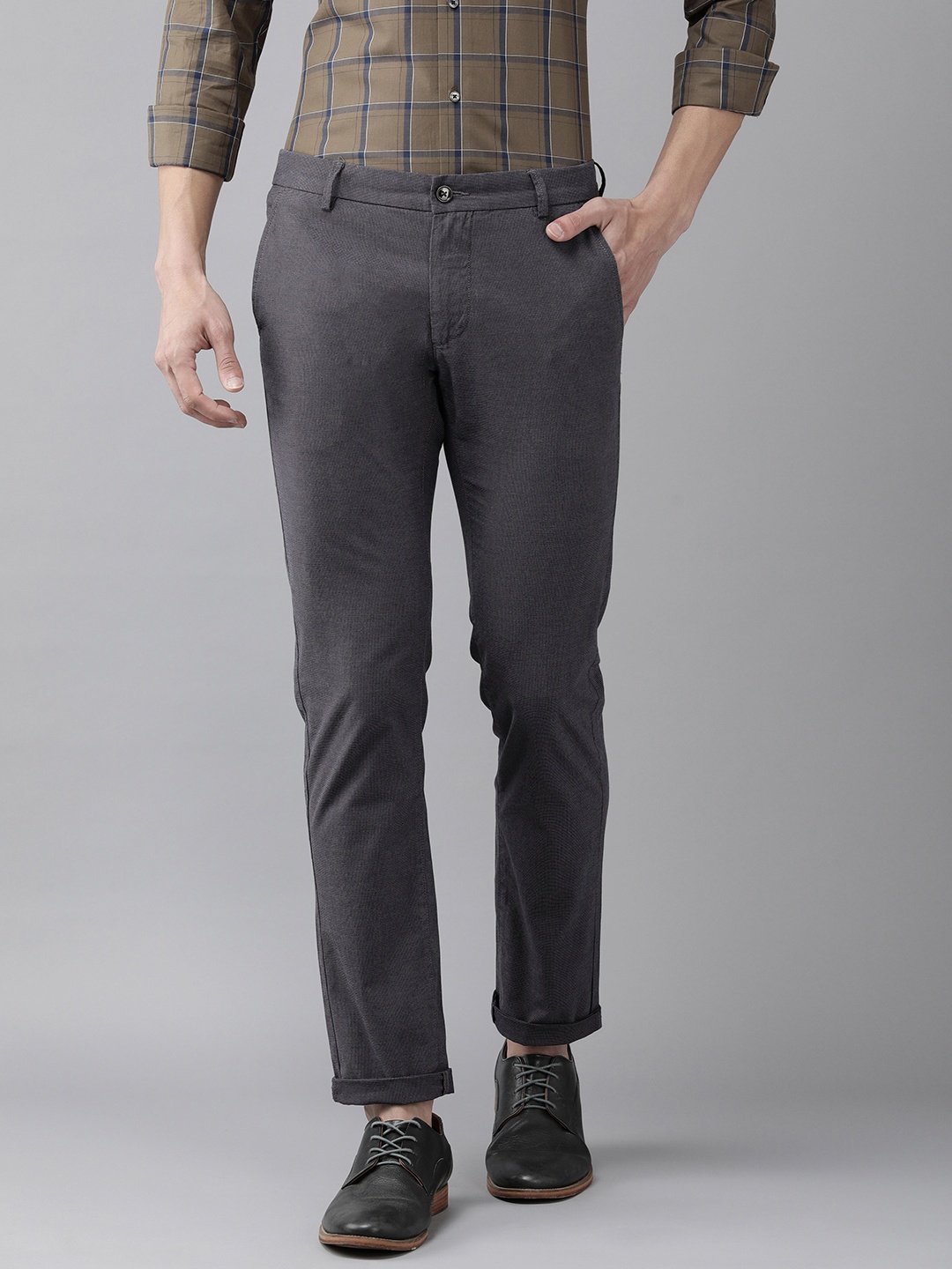 

Arrow Sport Men Grey Original Slim Fit Pure Cotton Trousers