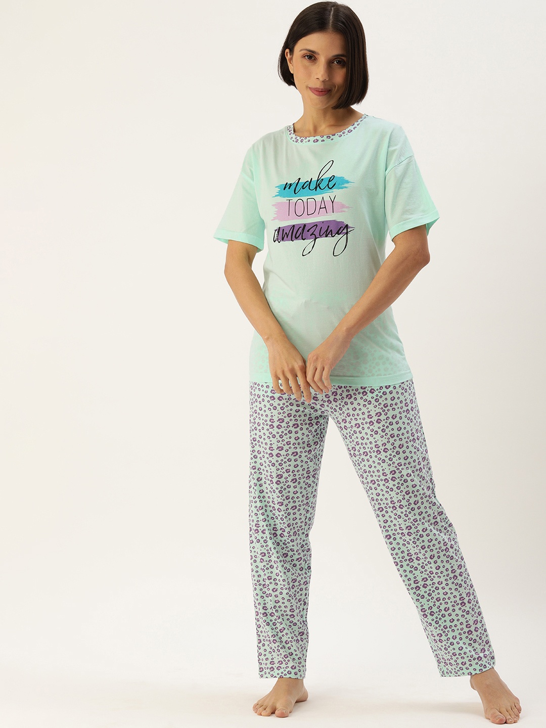 

Slumber Jill Women Blue Printed Night suit