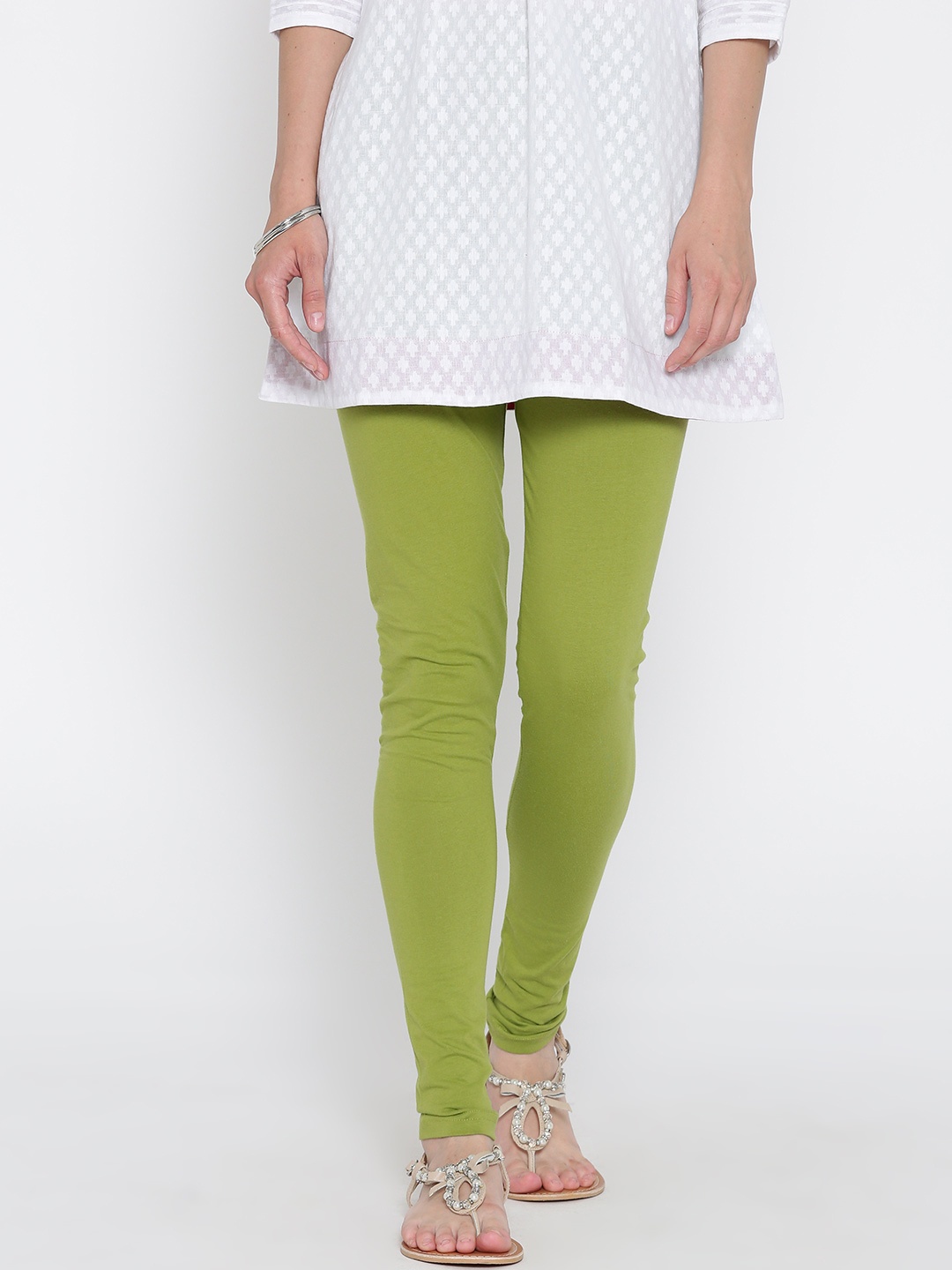 

Rangriti Olive Green Churidar Leggings