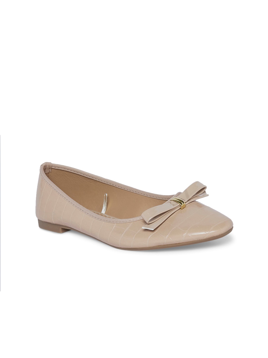

Forever Glam by Pantaloons Women Pink Textured Ballerinas with Bows Flats