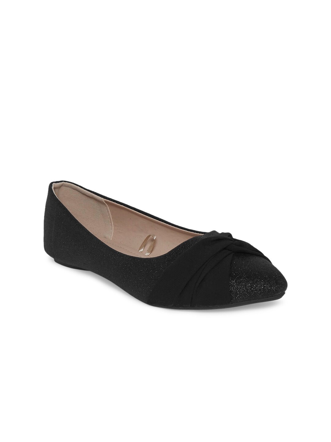 

Forever Glam by Pantaloons Women Black Embellished Ballerinas with Bows Flats