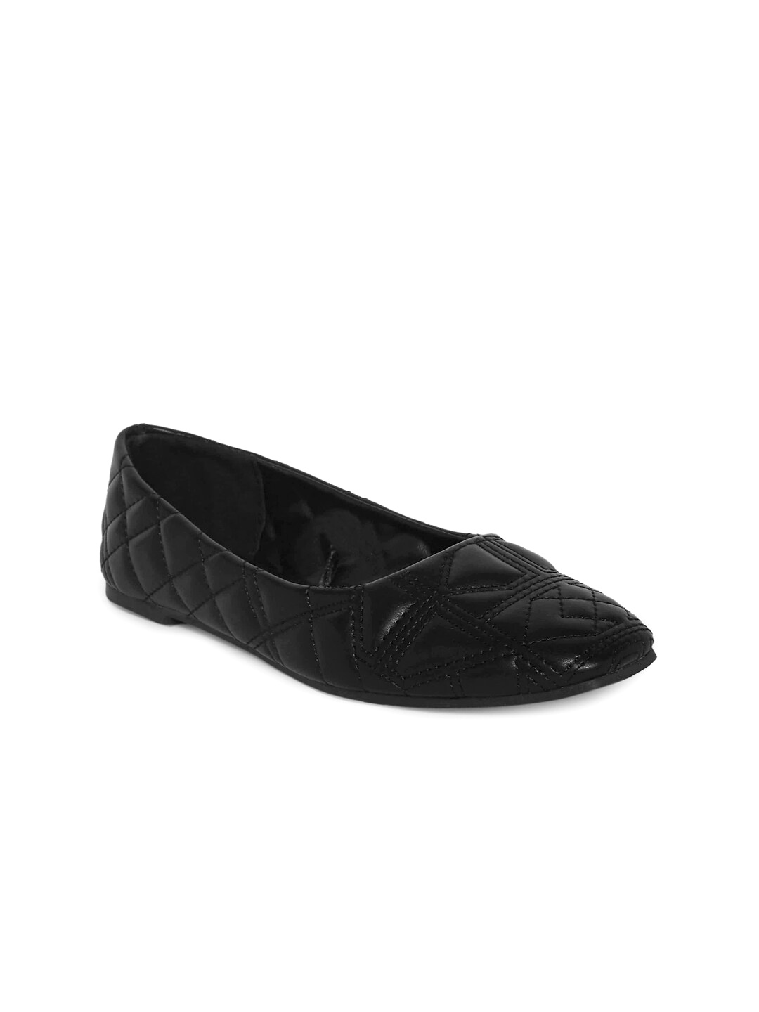 

Forever Glam by Pantaloons Women Black Textured Ballerinas Flats