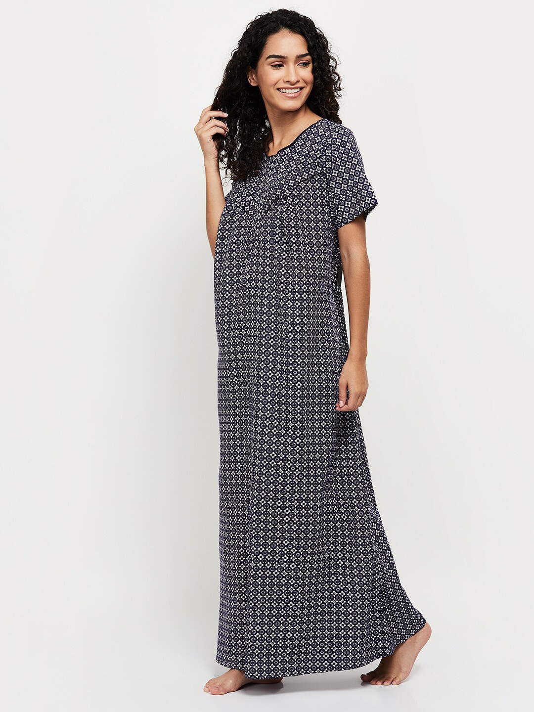 

max Blue Printed Maxi Nightdress