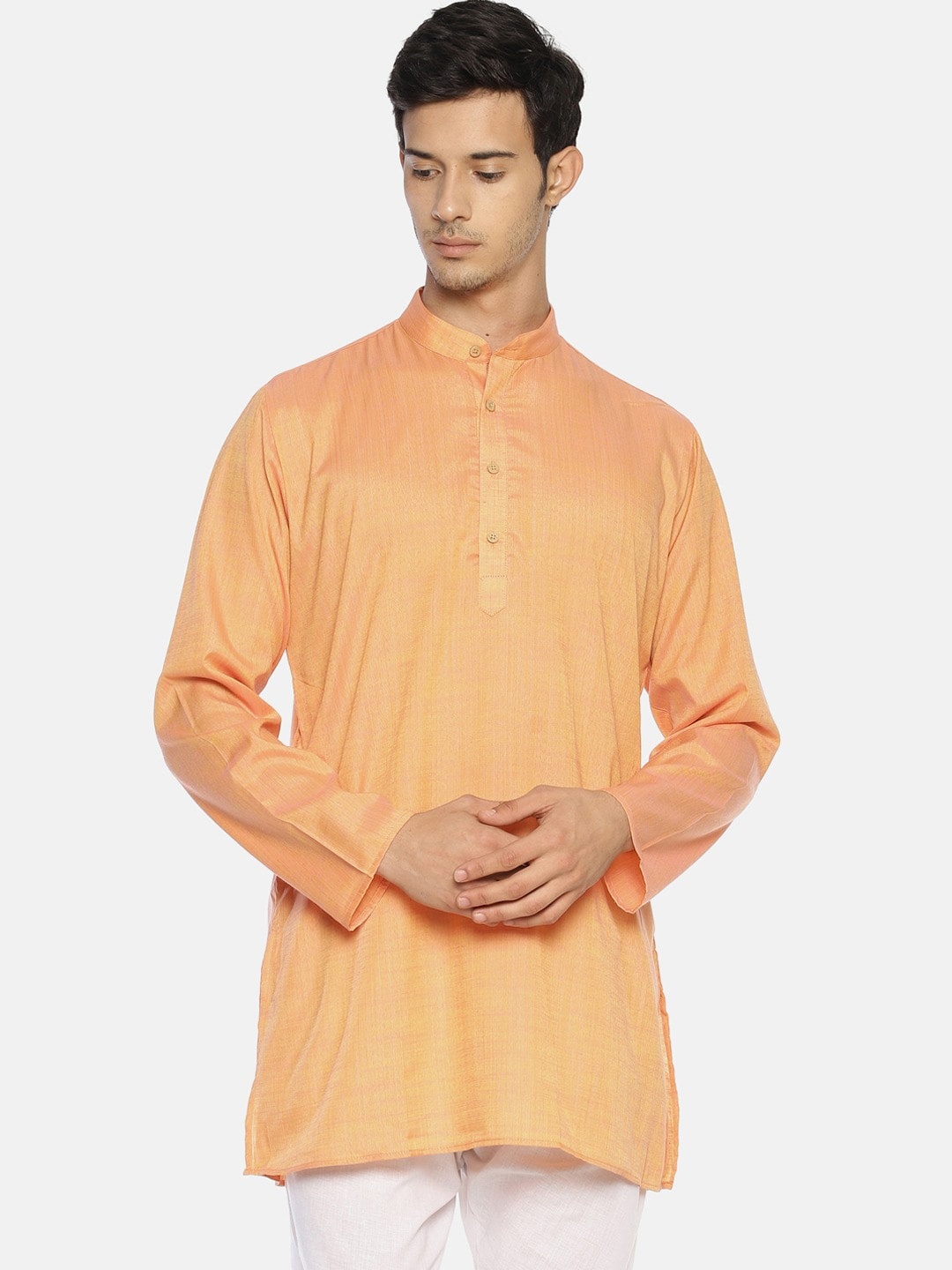 

TATTVA Men Orange Pure Cotton Kurta