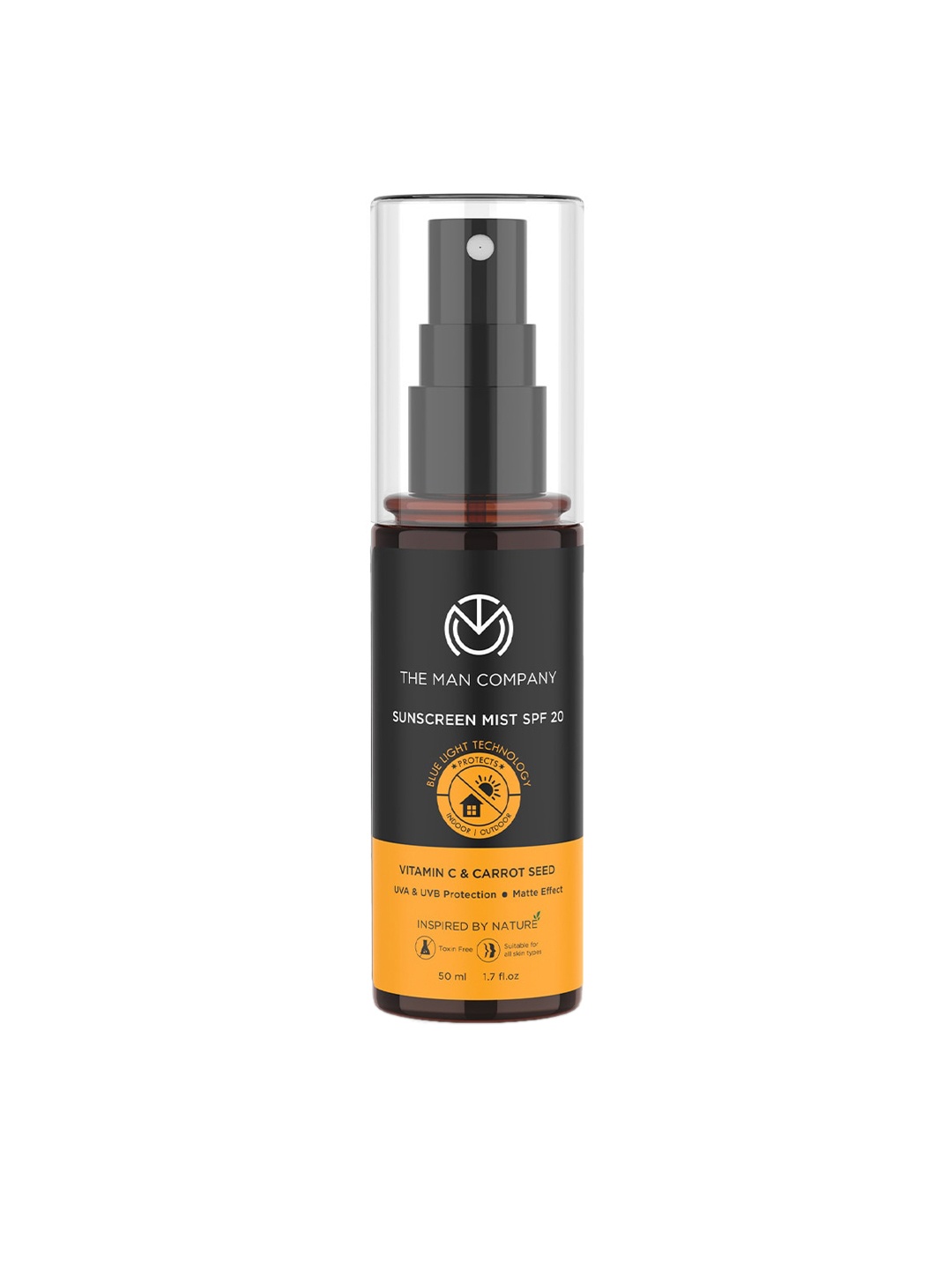 

THE MAN COMPANY Men Sunscreen Mist SPF20 with Blue Light Technology - 50ml, White