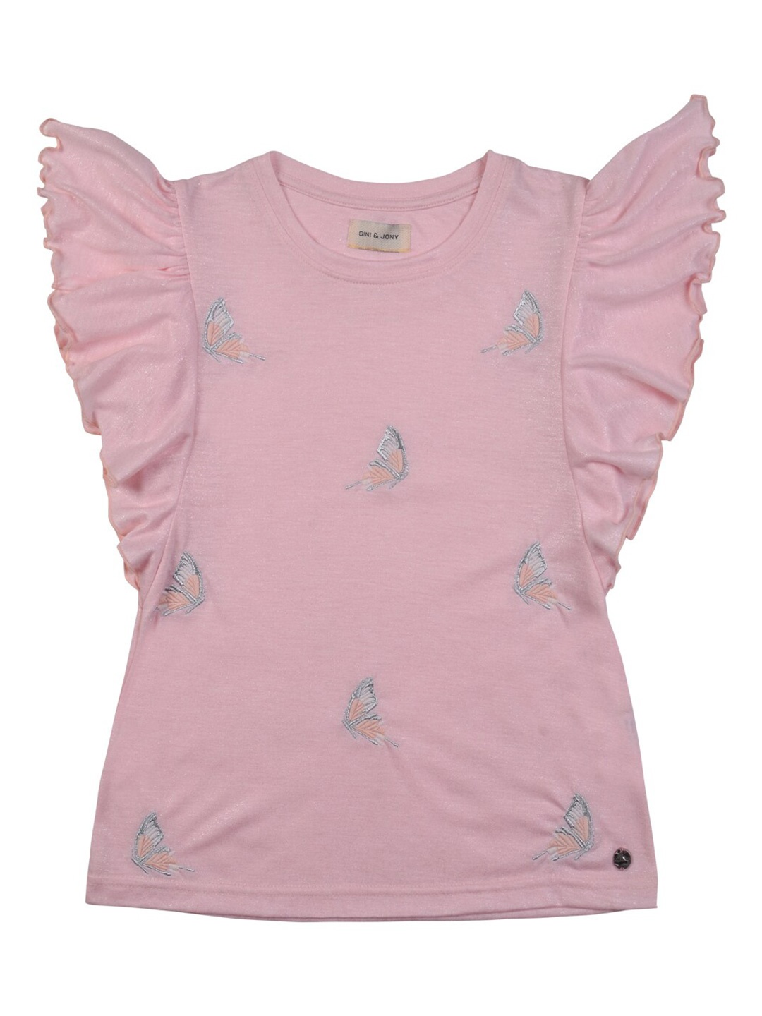 

Gini and Jony Pink & Grey Printed Top