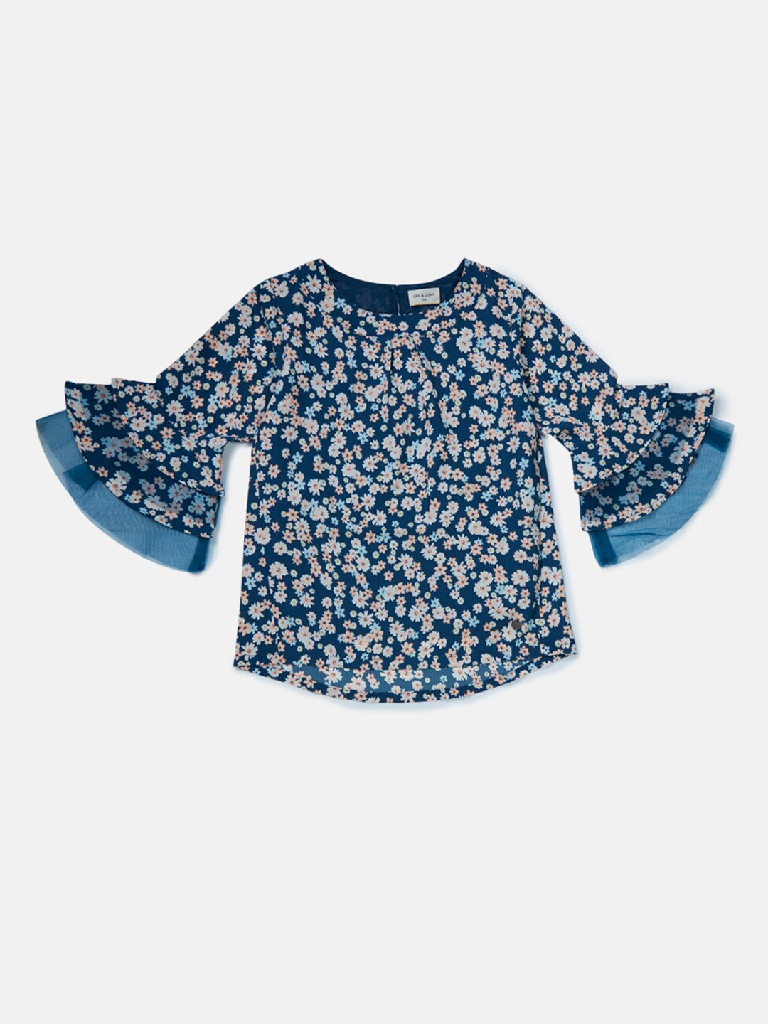 

Gini and Jony Girls Blue Floral Print Top