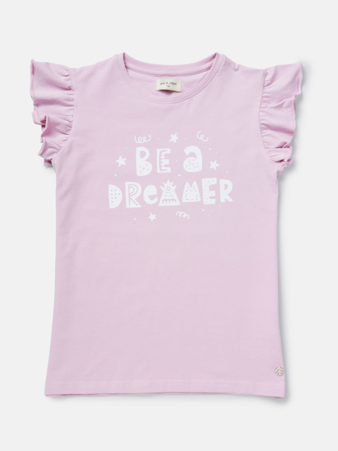 

Gini and Jony Girls Purple & White Printed Top