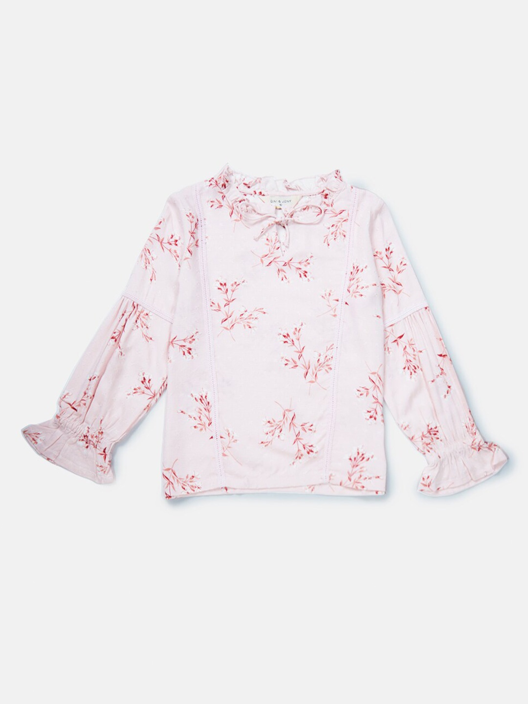 

Gini and Jony Pink Floral Print Net Top