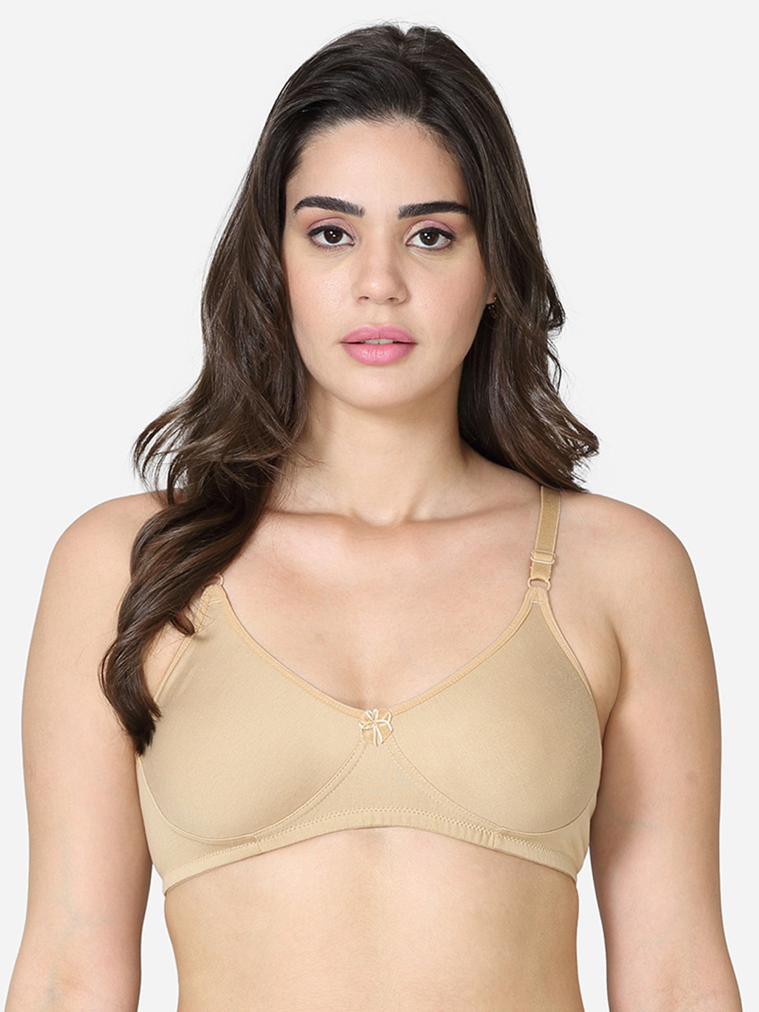 

VStar Women Beige Solid Double layered Bra