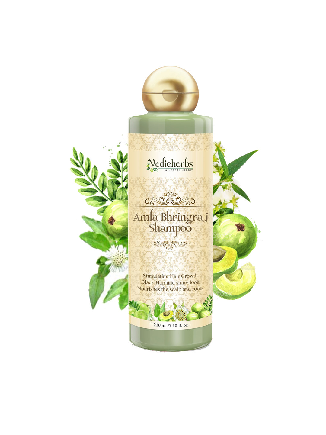 

Vedicherbs Amla Bhringraj Shampoo 210 ml, Green