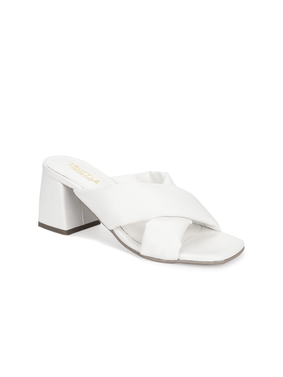 

Truffle Collection White PU Block Heels