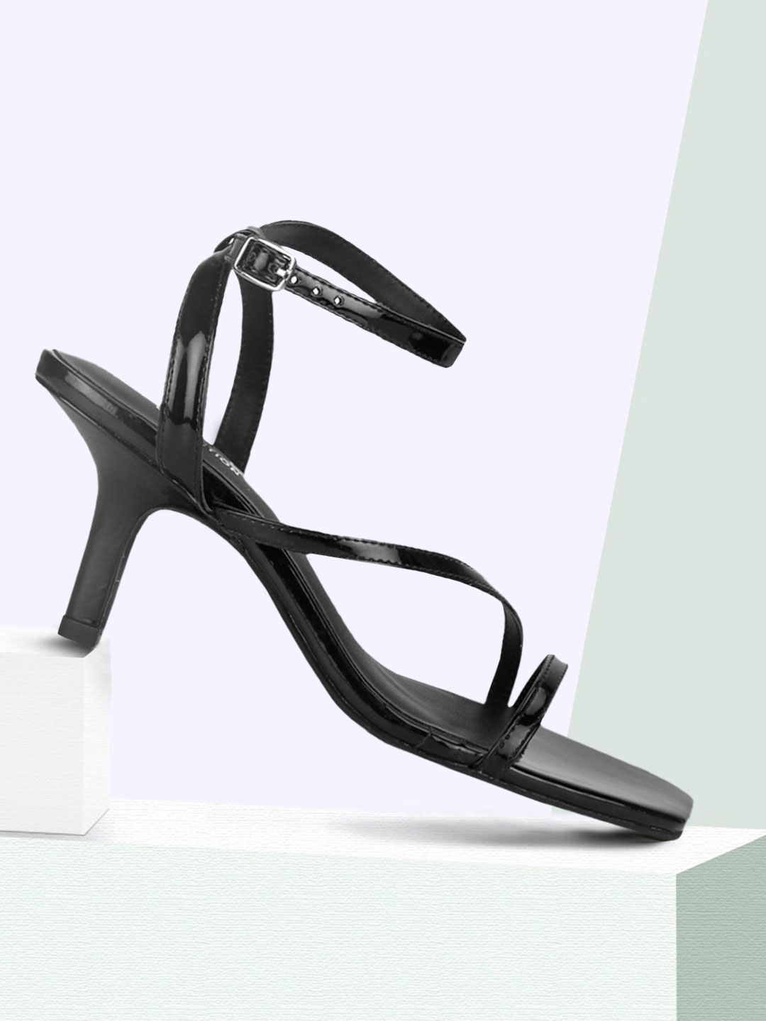 

Truffle Collection Black Textured Stiletto Sandals
