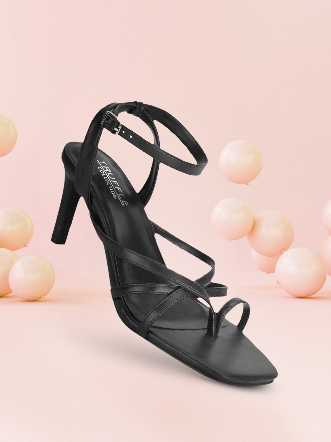 

Truffle Collection Black PU Stiletto Heels