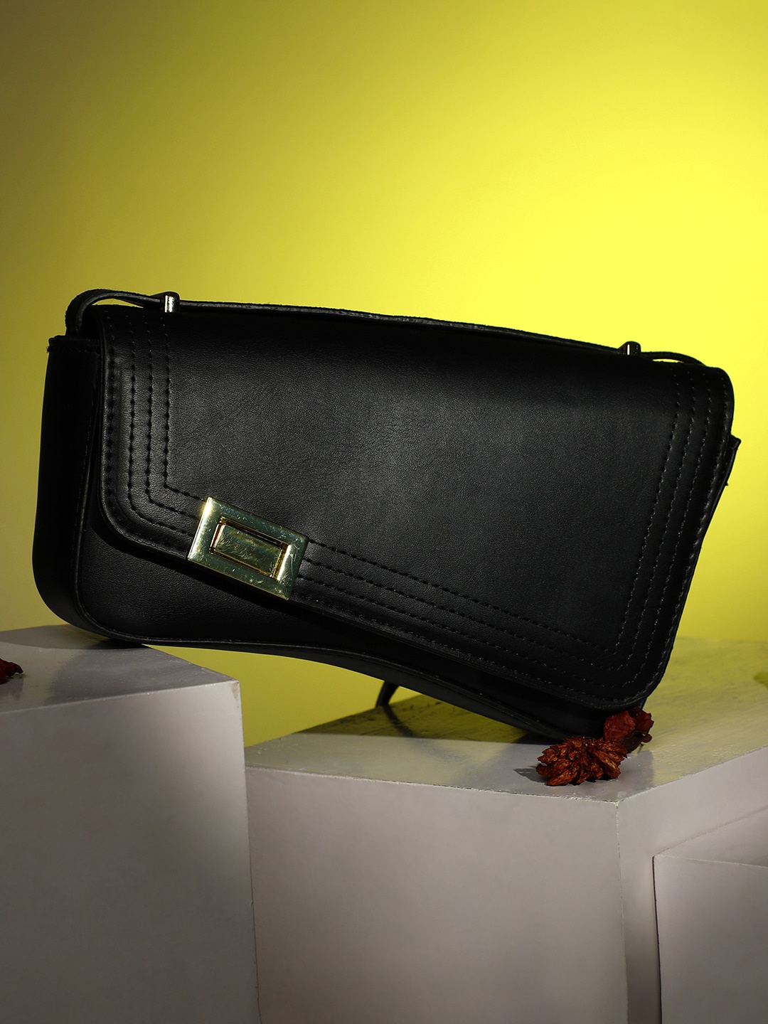 

HAUTE SAUCE by Campus Sutra Black Envelope Clutch