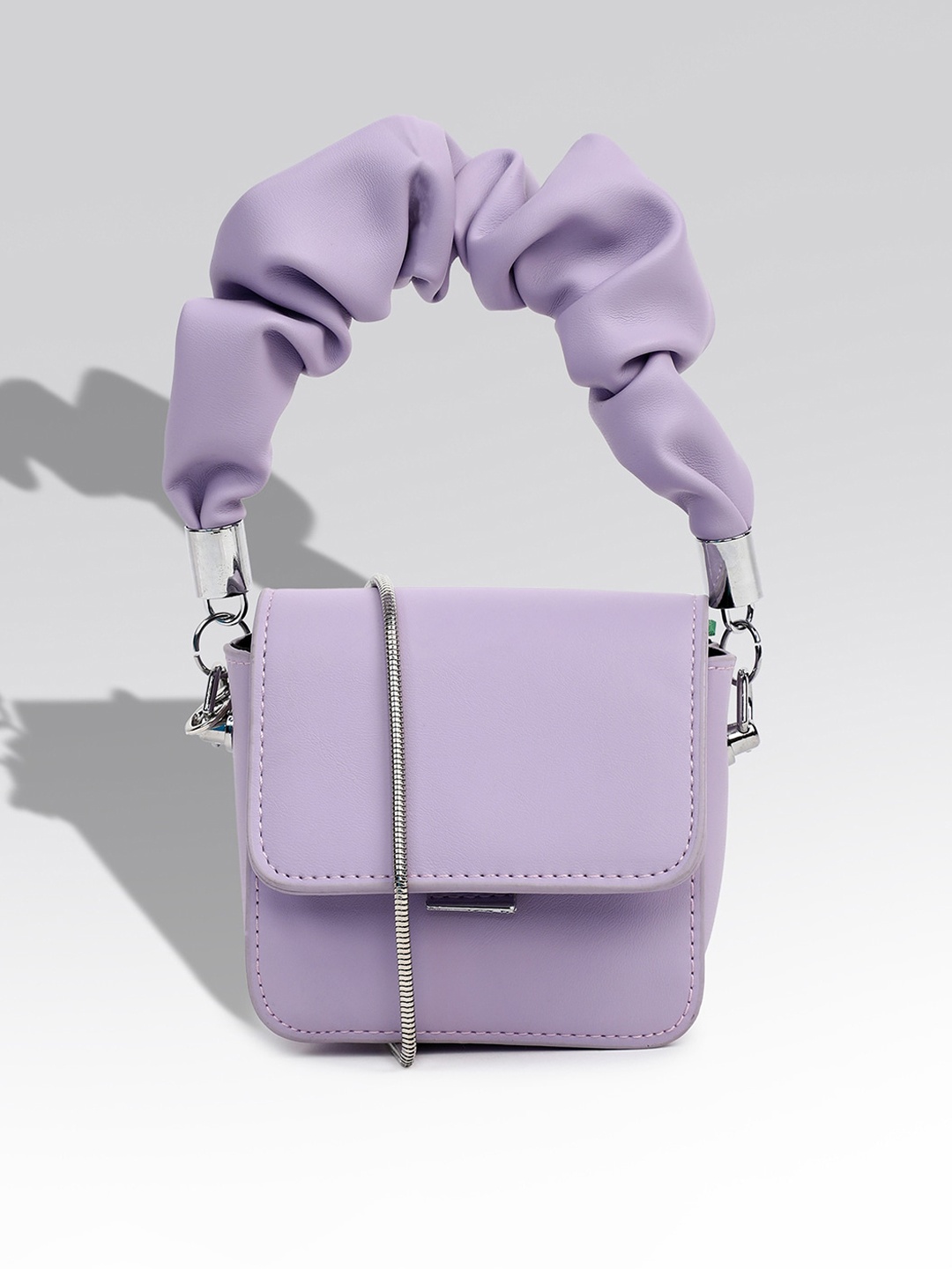 

HAUTE SAUCE by Campus Sutra Women Purple PU Oversized Structured Handbag