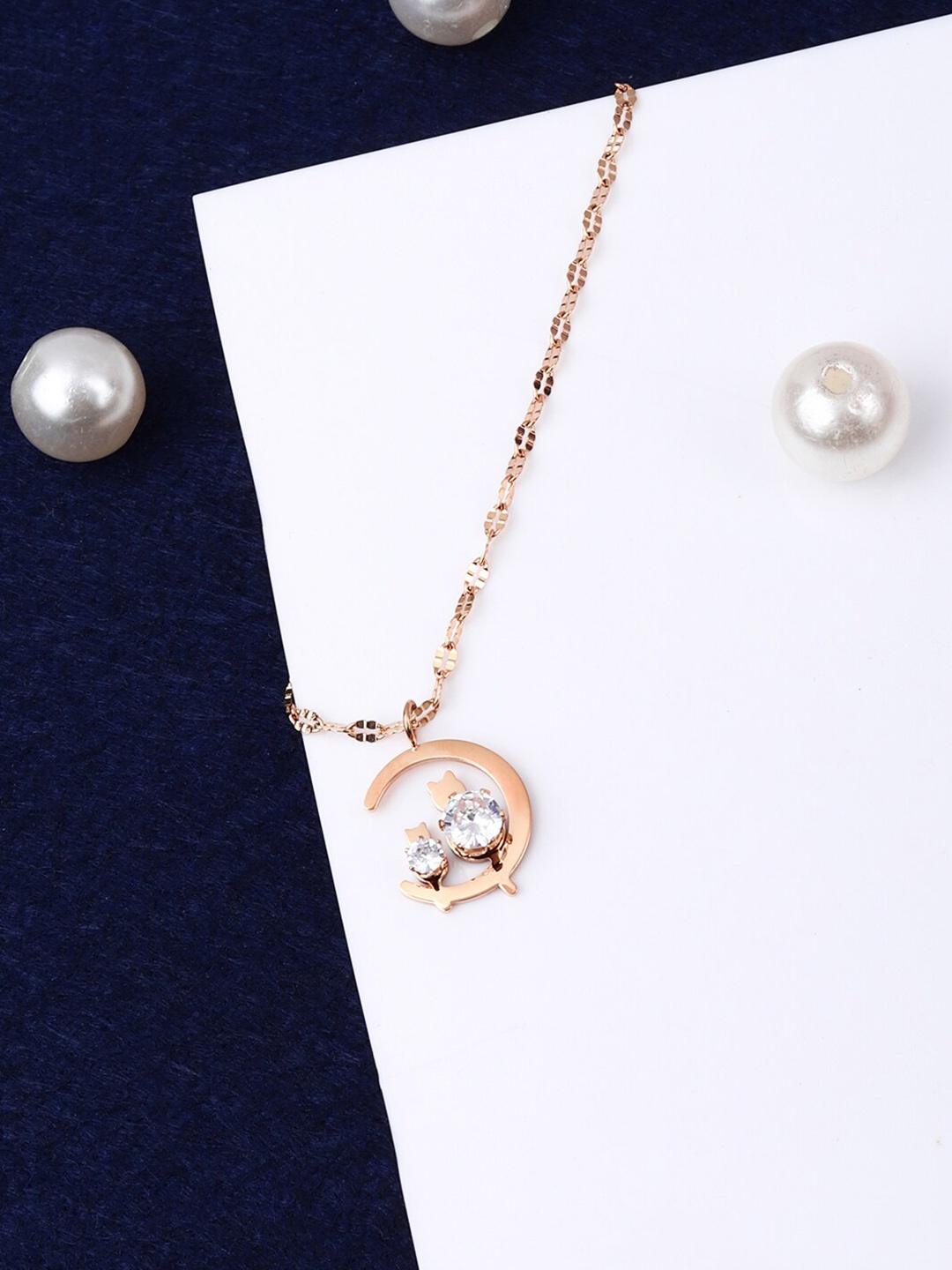 

Devora Rose Gold & White Rose Gold-Plated Necklace