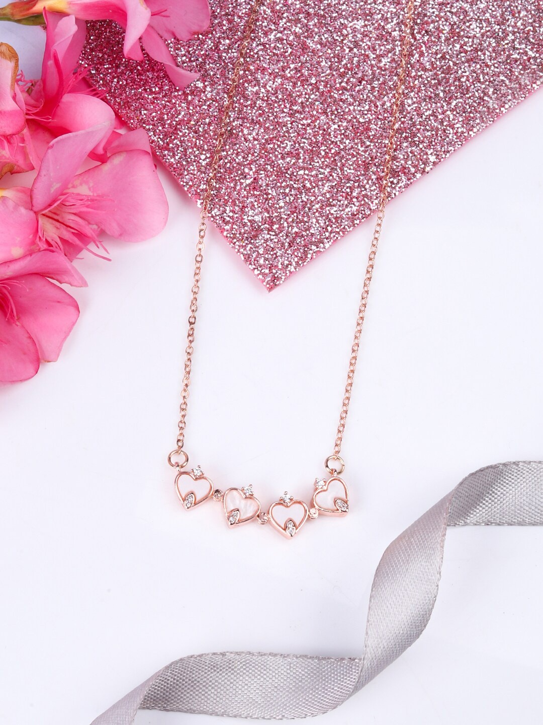 

Devora Rose Gold & White Rose Gold-Plated Necklace