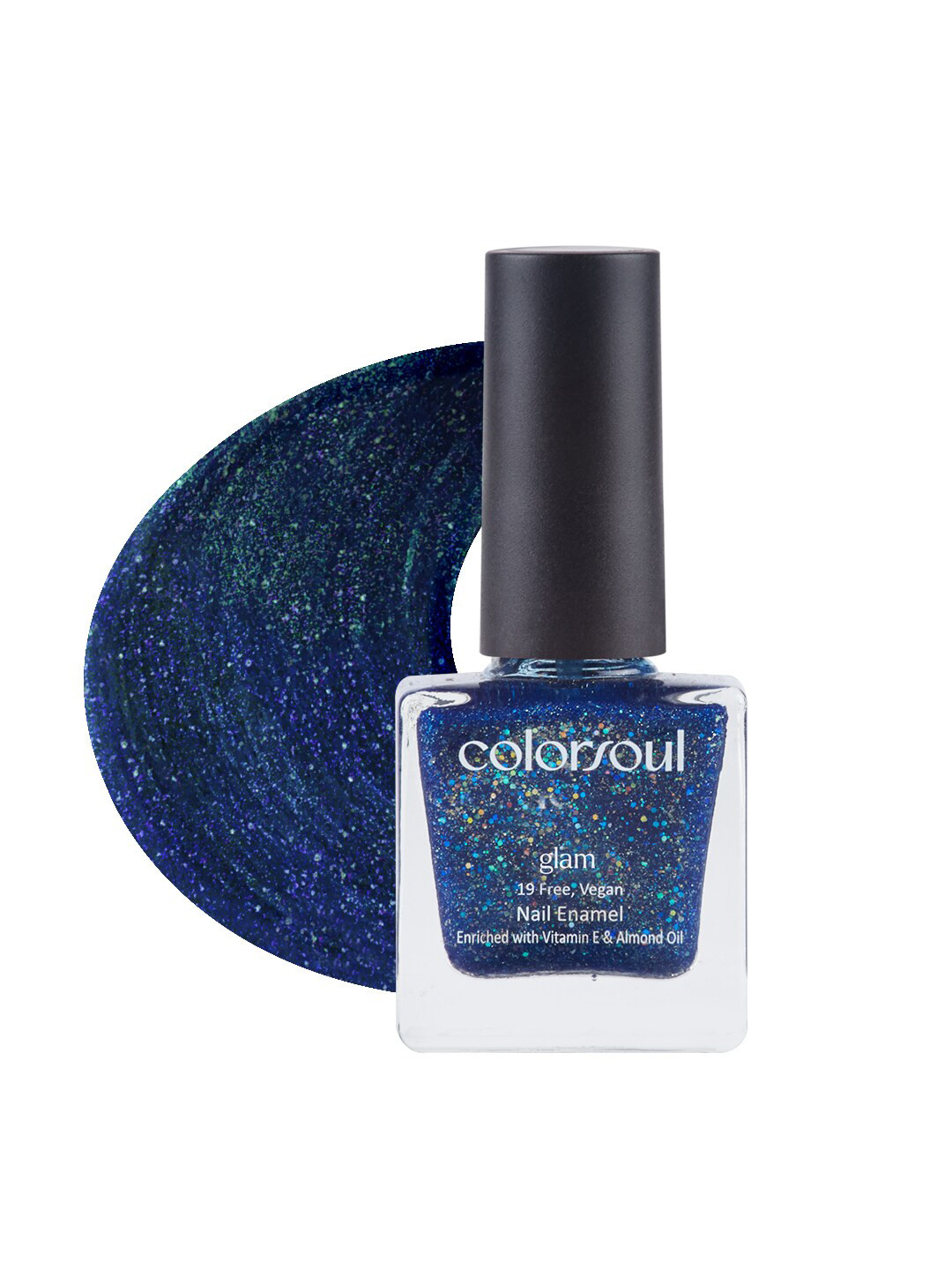 

Colorsoul Glam Vegan Nail Enamel with Vitamin E & Almond Oil - Blue Sprinkles G08, Navy blue