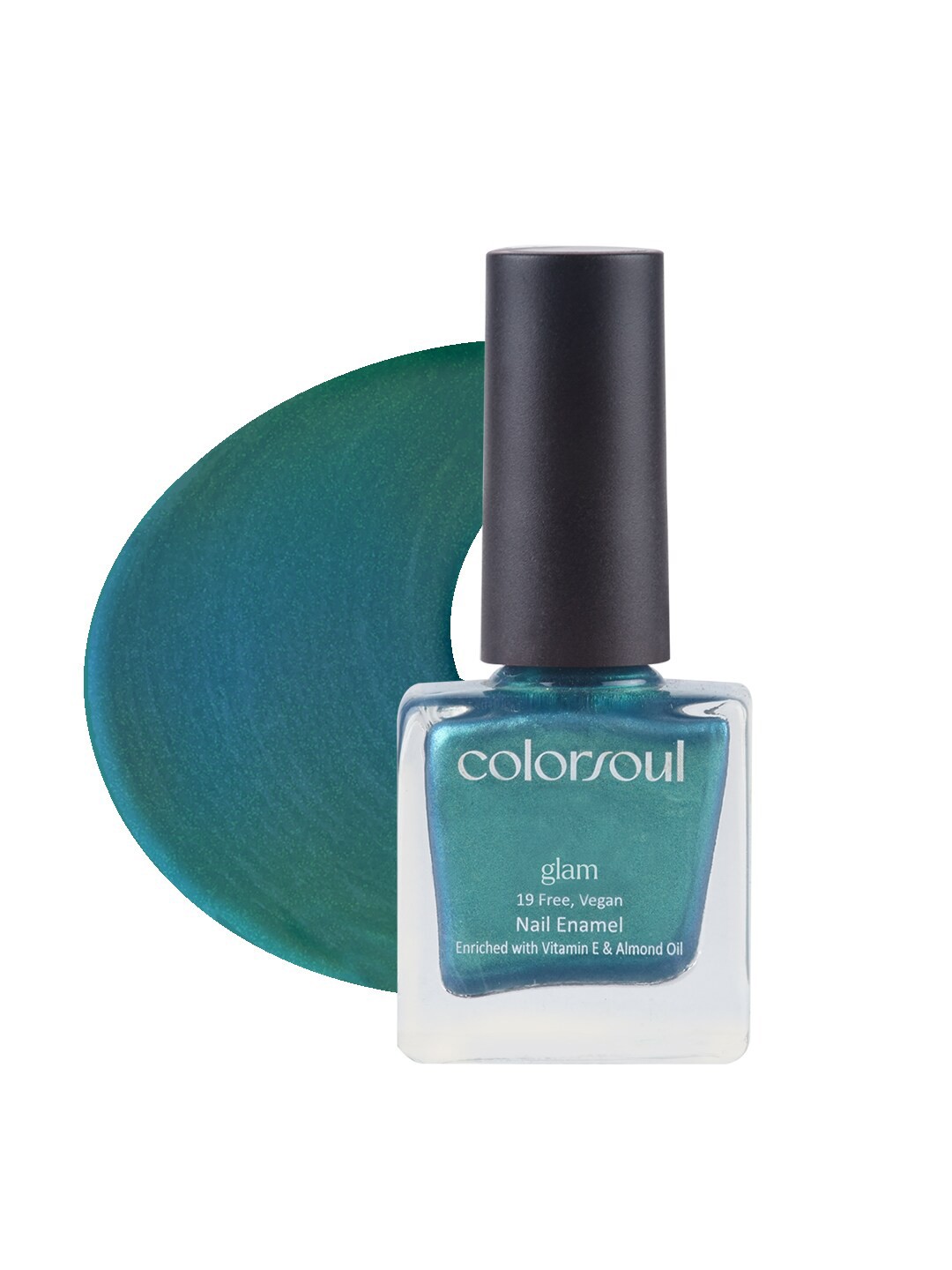 

Colorsoul Glam Vegan Nail Enamel with Vit E & Almond Oil 8 ml - Blue Milkyway, Teal