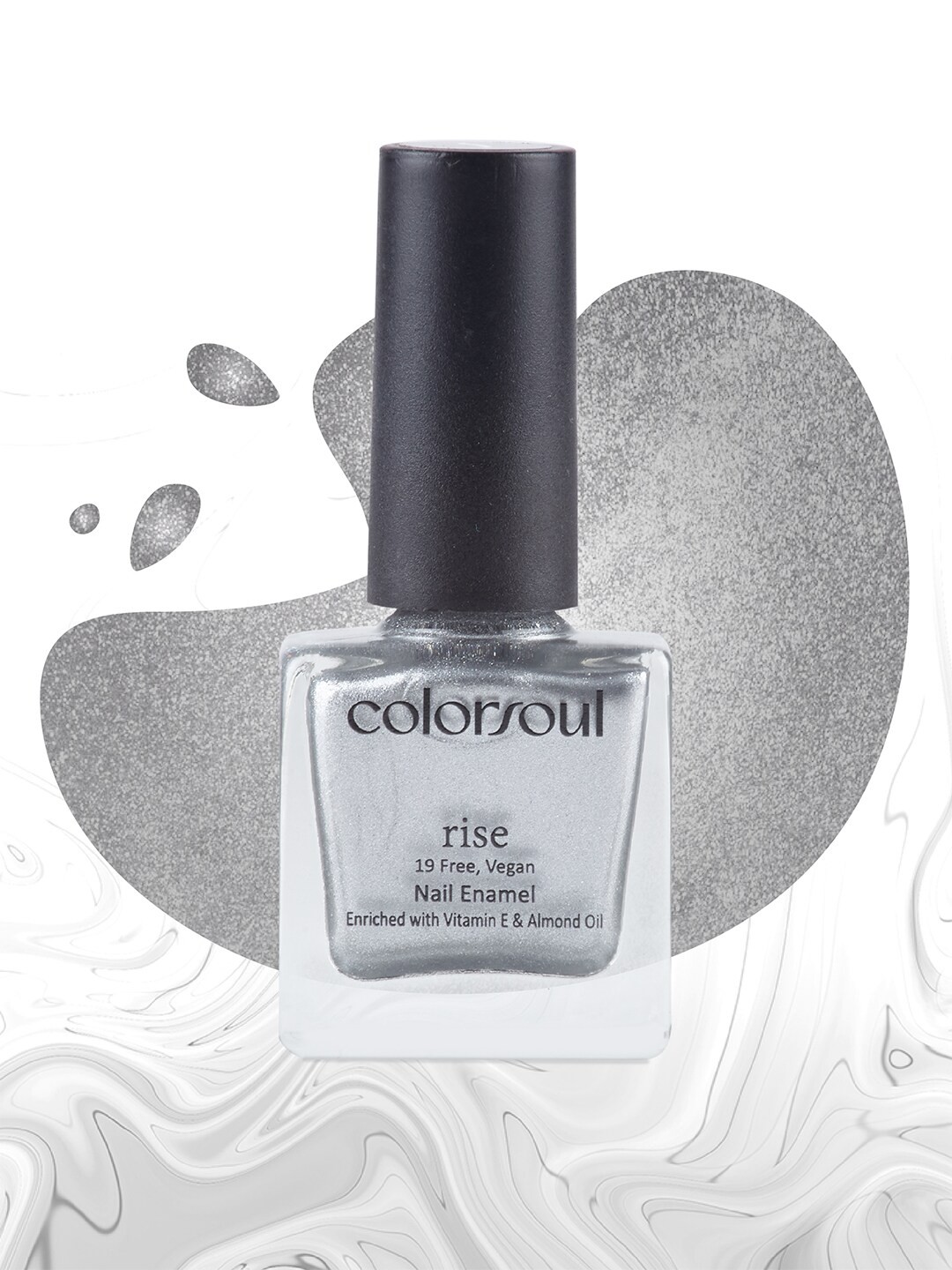

Colorsoul Rise Vegan Nail Enamel with Vitamin E & Almond Oil 8 ml - Sliver Glimmer R23, Silver