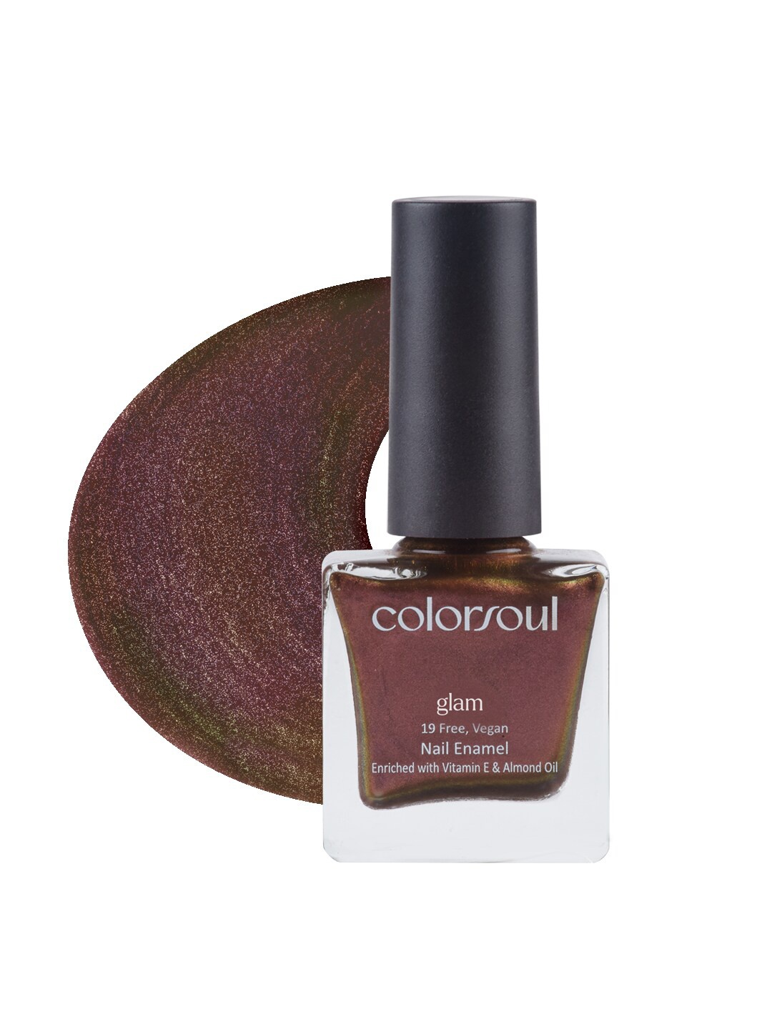 

Colorsoul Glam Vegan Nail Enamel with Vitamin E & Almond Oil 8 ml - Chocolate Flare G16, Brown