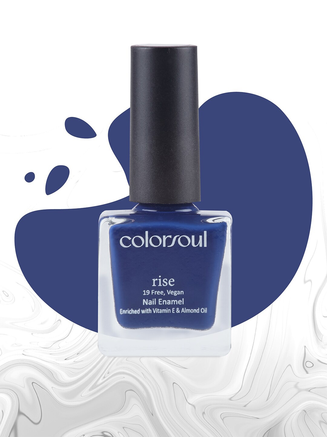 

Colorsoul Rise Vegan Nail Enamel with Vitamin E & Almond Oil - Deep Azure R19, Navy blue