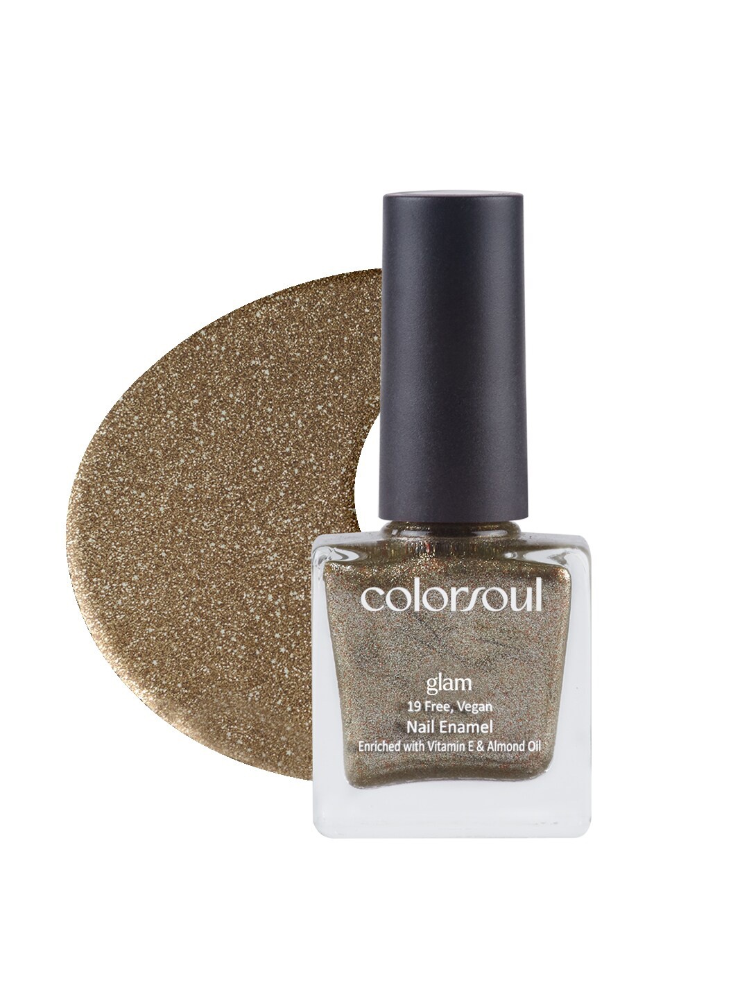 

Colorsoul Glam Vegan Nail Enamel with Vitamin E & Almond Oil - Sparkle Gold G19
