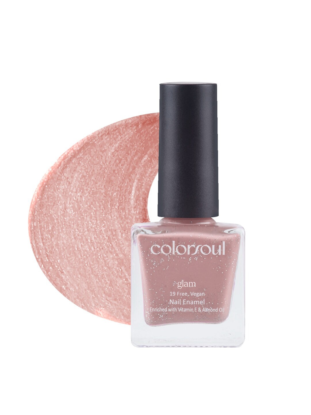 

Colorsoul Glam Vegan Nail Enamel with Vitamin E & Almond Oil - Glowing Rose G01, Pink