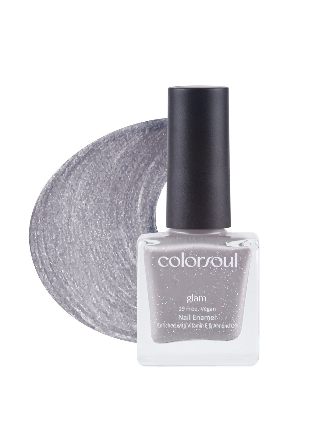 

Colorsoul Glam Vegan Nail Enamel with Vitamin E & Almond Oil - Grey Luster G05