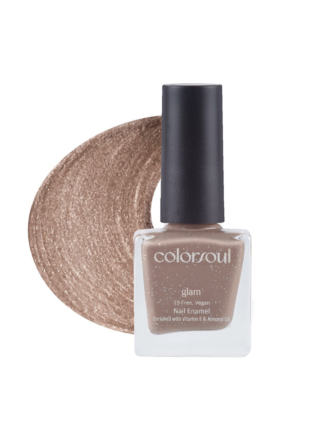 

Colorsoul Glam Vegan Nail Enamel with Vit E & Almond Oil 8 ml - Brown Glister