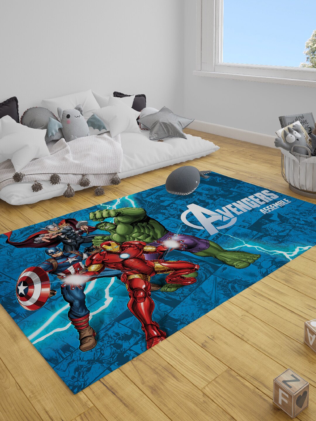 

Marvel Boys Blue & Red Printed Anti-Skid Carpets