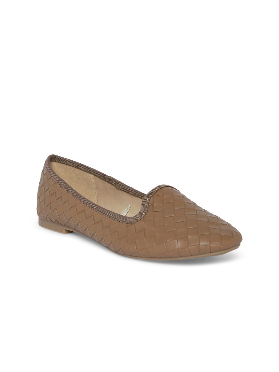 

Forever Glam by Pantaloons Women Tan Textured Ballerinas Flats