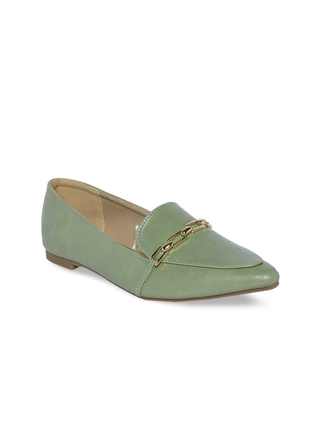 

Forever Glam by Pantaloons Women Green PU Loafers