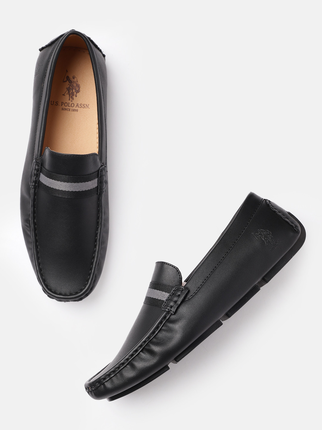 

U.S.Polo Assn. Men Black Solid Driving Shoes