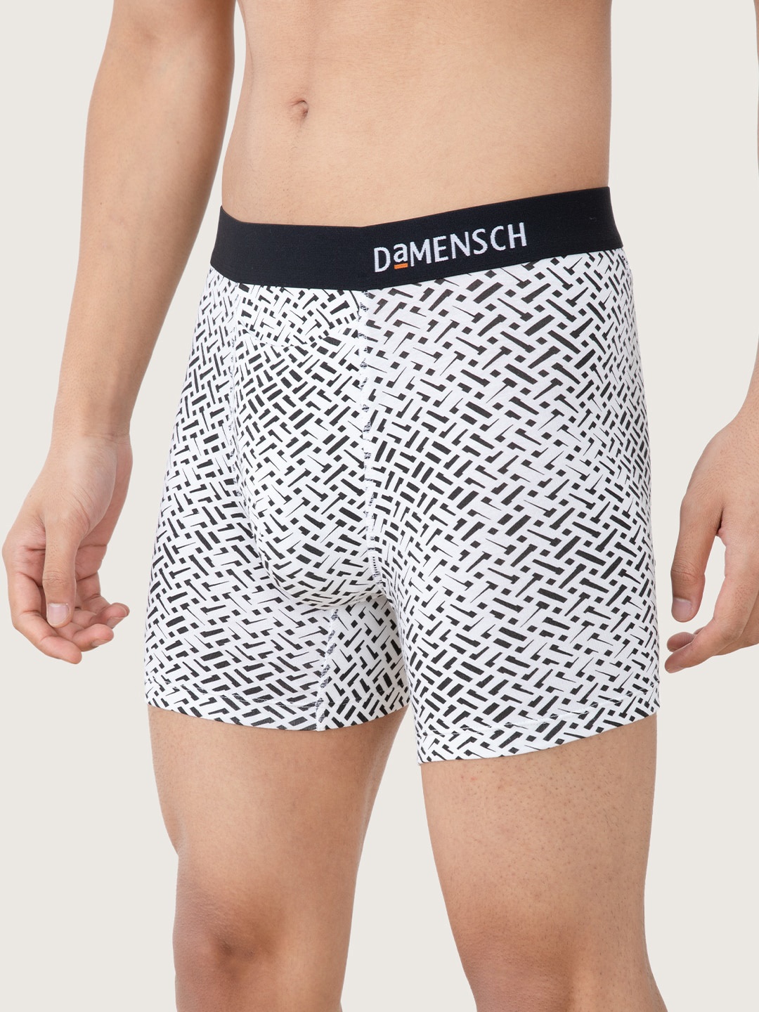 

DaMENSCH DEO-SOFT Printed Premium Egyptian Cotton-Modal Blend Trunk, White