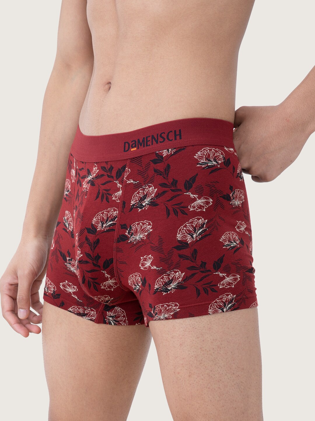

DAMENSCH Men Maroon & Black Deo Soft Deodorizing Anti-Bacterial Trunks