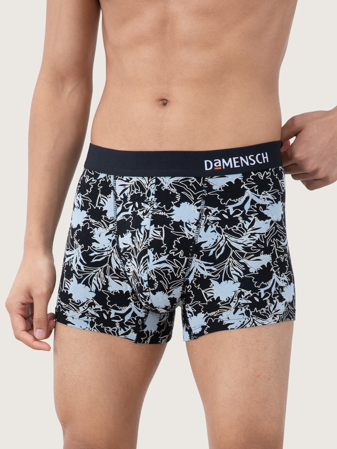 

DAMENSCH Men Blue & Black Printed Deo Soft Deodorizing Anti-Bacterial Trunks