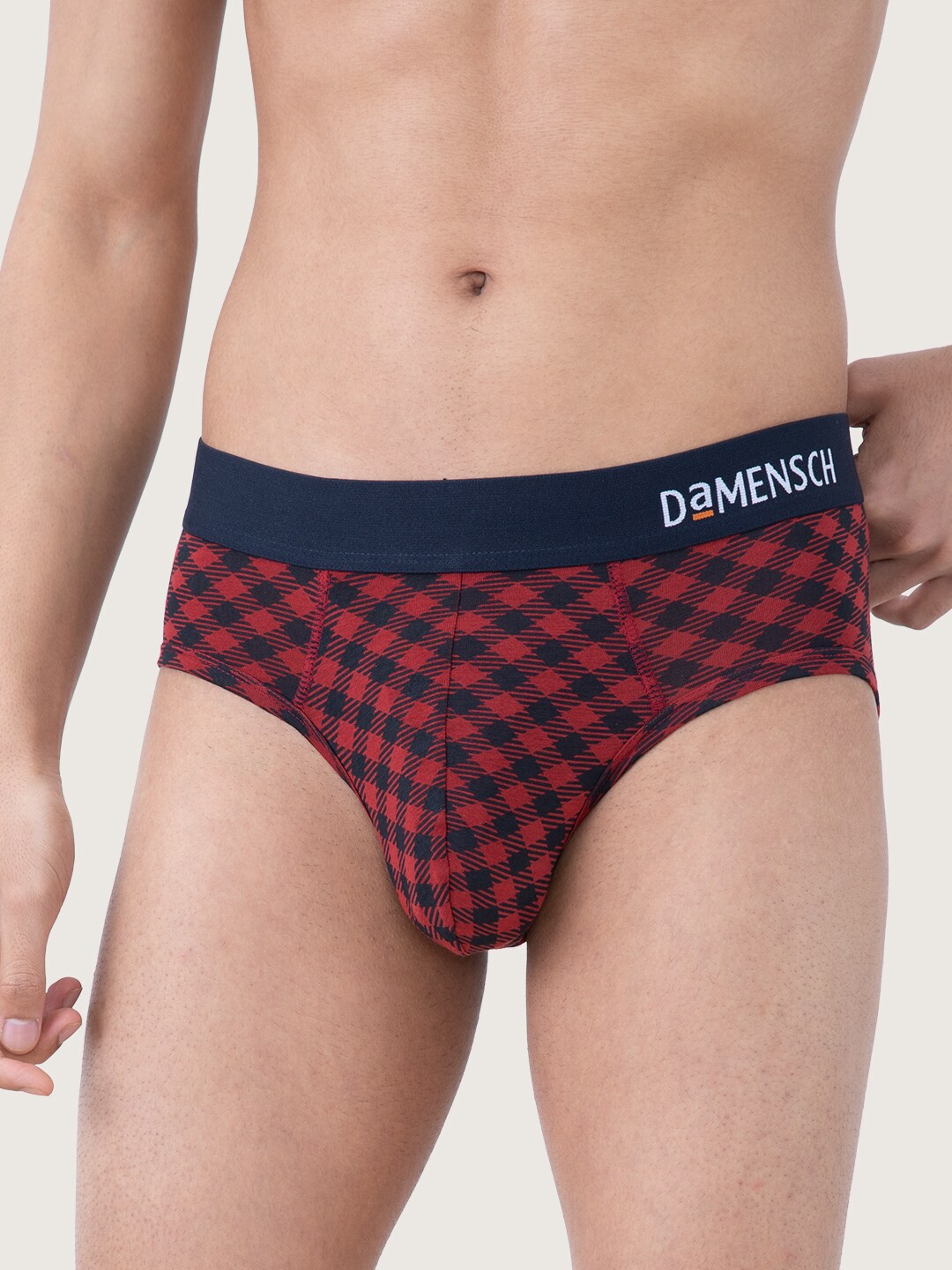 

DaMENSCH Men's Deo-Soft Supima Anti Bacterial Modal Briefs, Red