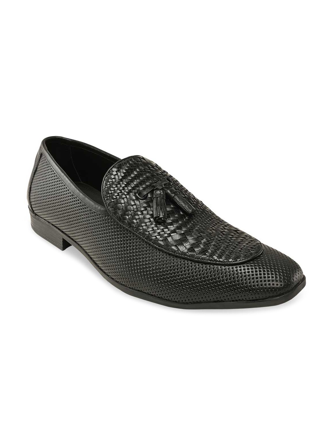 

Regal Men Black Textured Leather Formal Loafer Shoes