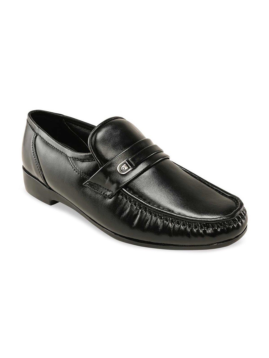 

Regal Men Black Solid Leather Formal Slip On Shoes