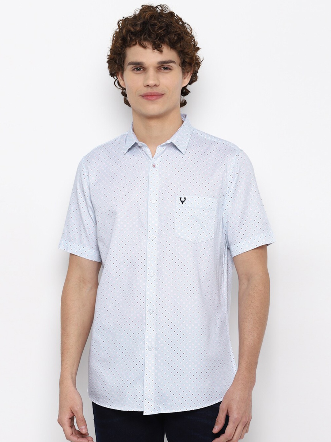 

Allen Solly Men Blue Slim Fit Printed Casual Shirt