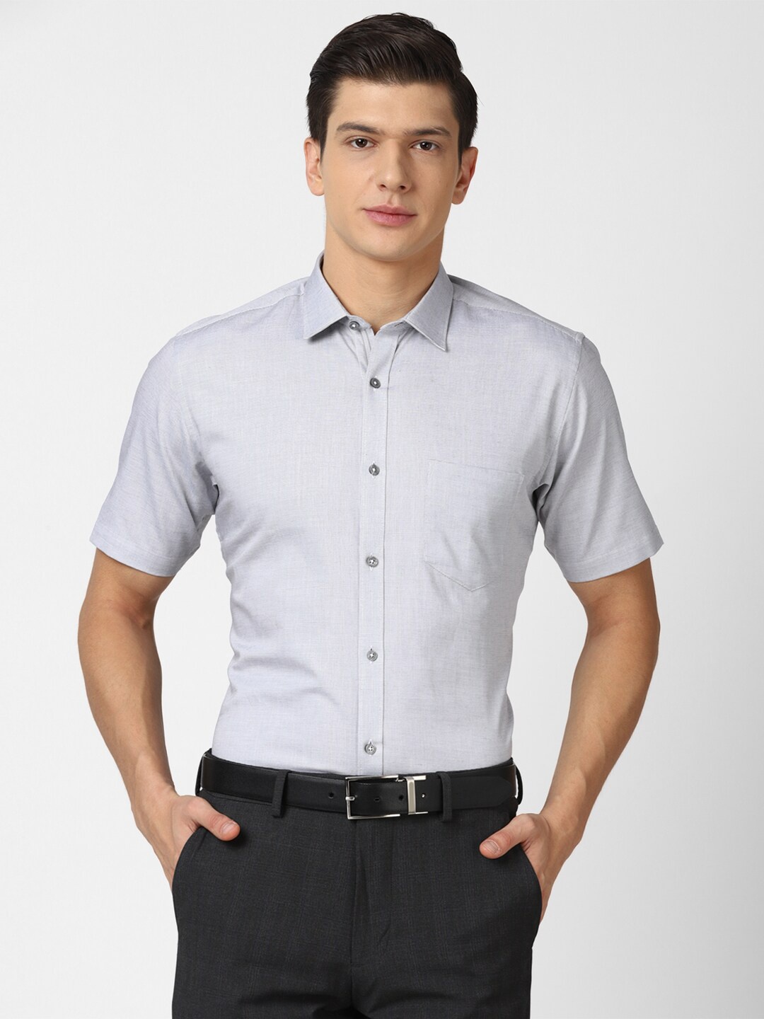 

Van Heusen Men Grey Formal Shirt