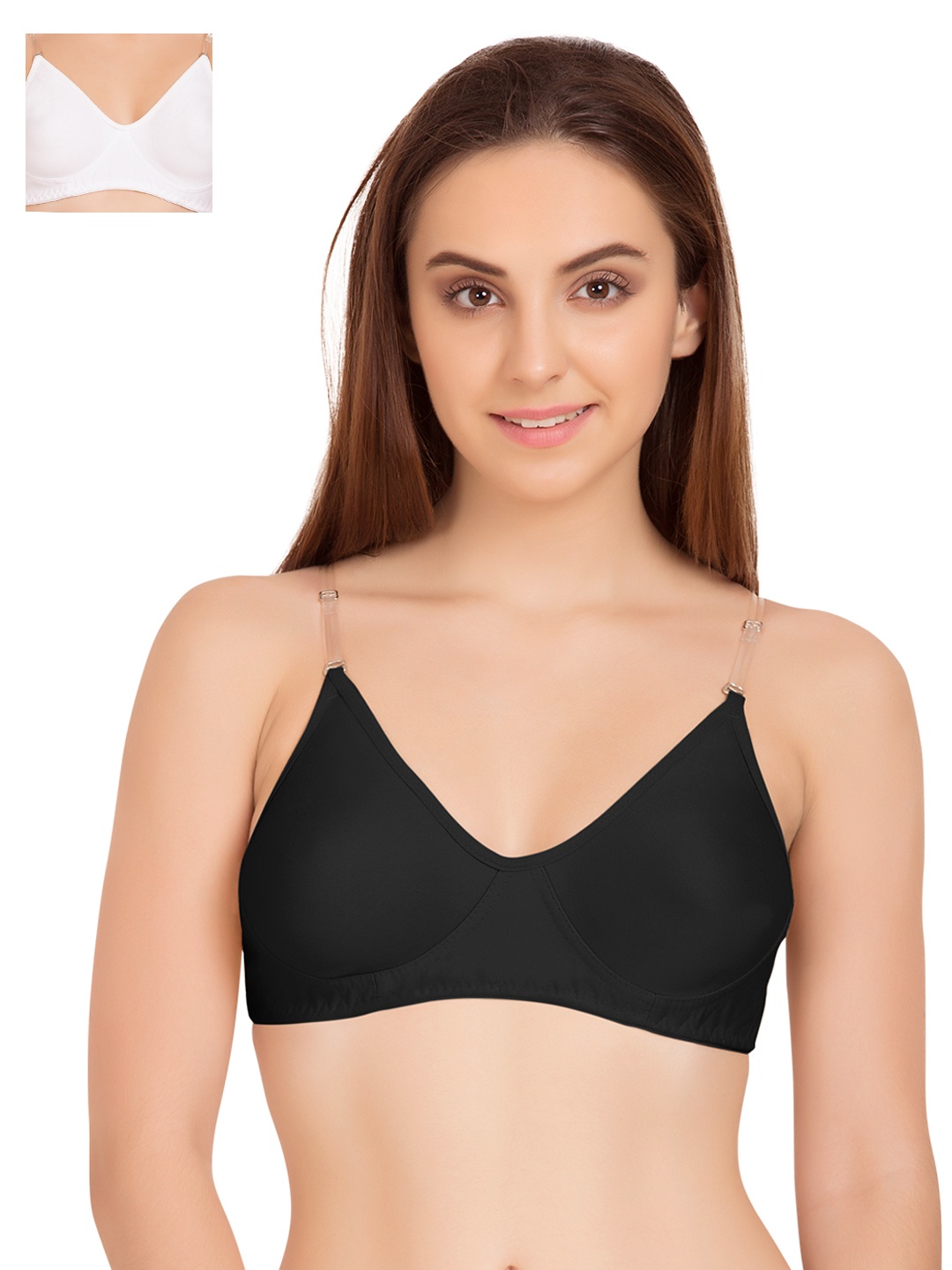 

Tweens Pack of 2 Full-Coverage T-shirt Bras TW9266BL, Black