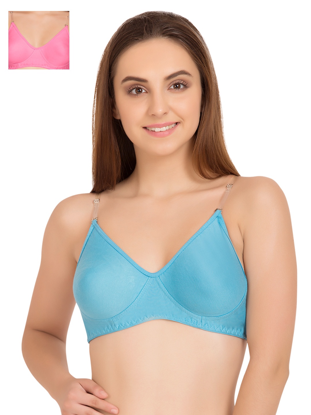 

Tweens Pack of 2 Full-Coverage T-shirt Bras TW9266BL, Turquoise blue