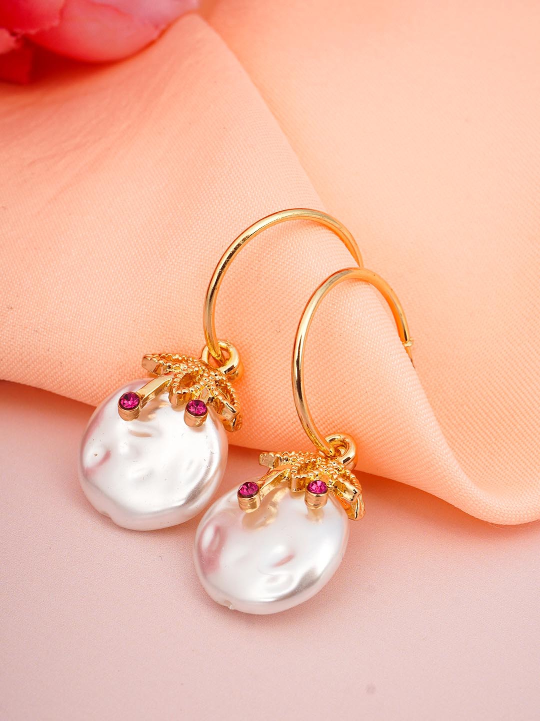 

Ferosh Gold-Plated Silver-Toned Contemporary Drop Earrings