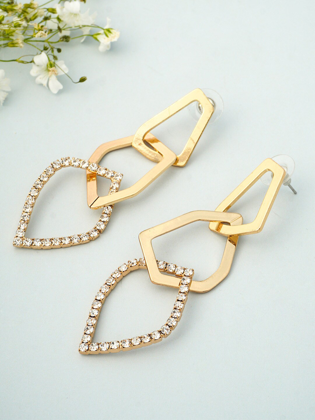 

Ferosh Gold-Toned Geometric Drop Earrings