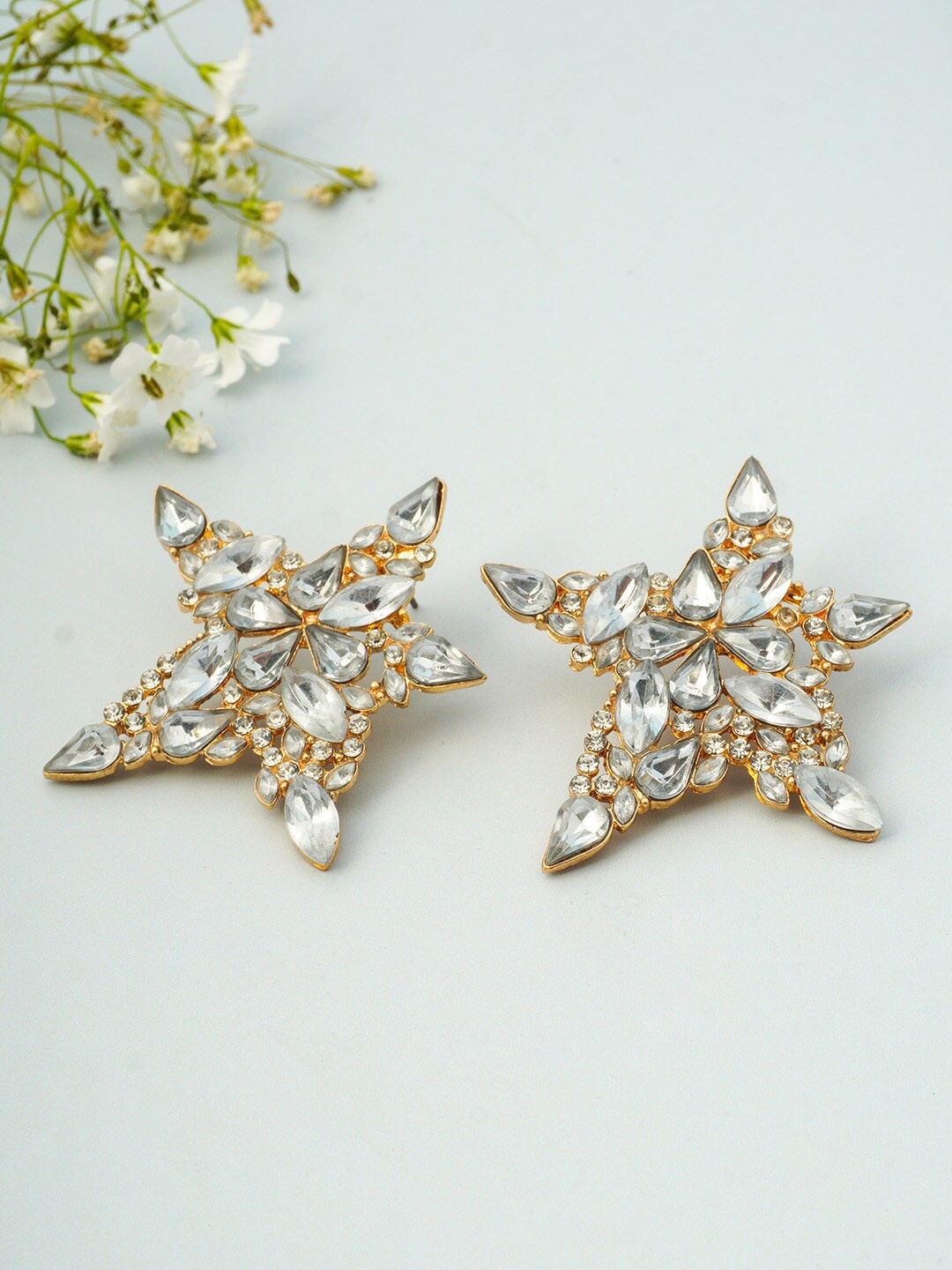 

Ferosh Gold-Toned Star Shaped Studs Earrings
