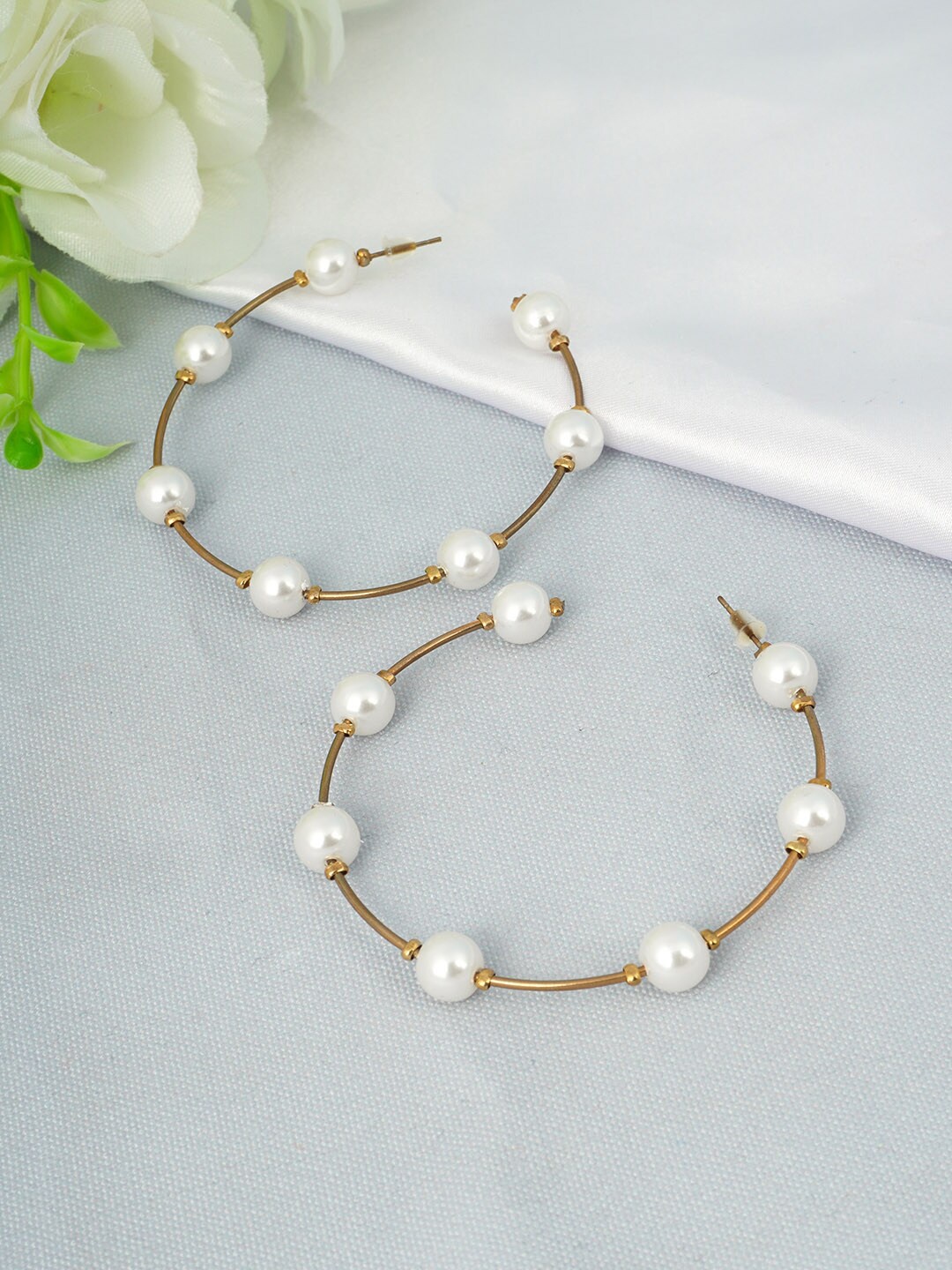 

Ferosh Gold-Toned Circular Hoop Earrings